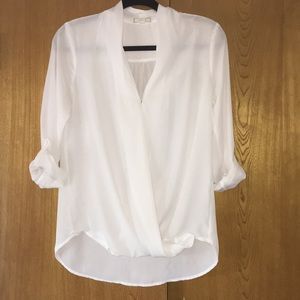 Pleione White Wrap Blouse